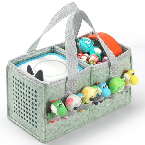 PISOSN Carrying Case for Toniebox Starter Set and Tonies Figurines, Travel Felt Cloth Musical Toy Folding Bag for Toniebox Accessories (Lily Green) - color: Lily Green