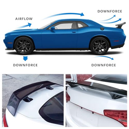 JMTBNO 46Inch Universal Rear Spoiler, Carbon Fiber ABS Sport Style Racing Spoiler Truck Wing Lightweight,Rear Trunk Spoiler Wing Lid Tail Deck Spoiler Fit for Sedan Coupe Hatchback - color: Carbon Fiber