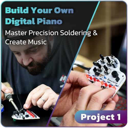 amomii Testudo Soldering Practice Kit, Build 3 Gadgets, Arduino Compatible | Digital Piano, Game Console and Keypad Projects, Microcontroller Included, PDF and Video Tutorials, Teens and Adults