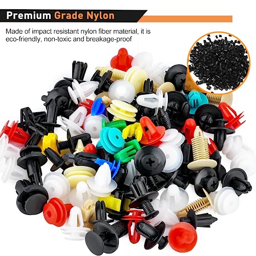 GOOACC 501PCS Universal Car Clips Mixed Auto Bumper Fender Trim Door | Panel Shield Engine Cover Retainer Rivet Push with Fastener Remover for GM Ford Chrysler Toyota Lexus Honda Acura Dodge Jeep - color: 500Pcs Mixed Clips + 1 Remover