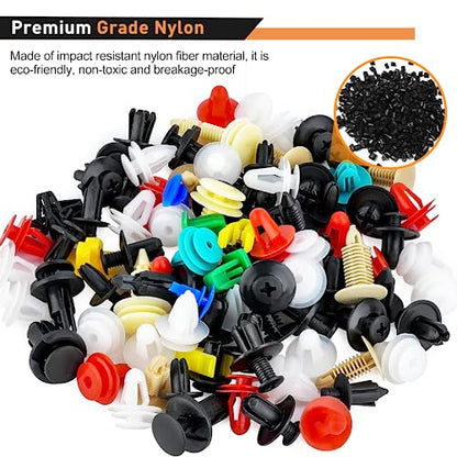 GOOACC 501PCS Universal Car Clips Mixed Auto Bumper Fender Trim Door | Panel Shield Engine Cover Retainer Rivet Push with Fastener Remover for GM Ford Chrysler Toyota Lexus Honda Acura Dodge Jeep - color: 500Pcs Mixed Clips + 1 Remover