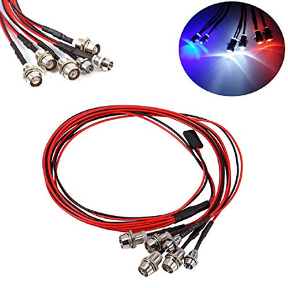 ShareGoo 6Leds LED Light Headlights Taillight Kit Tail Light Compatible with Traxxas HSP Redcat Axial SCX10 1/10 1/12 1/16 RC Car Truck Tank Crawler