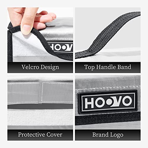 HOOVO Lipo Bag Fireproof Lithium Battery Storage Safe Bags, 2 Pack | Lipo Battery Bag Fireproof & Explosionproof,Guard Safe Bag for DJI /RC Batteries, 180 * 105 * 80mm, Accommodate 4pcs Battery