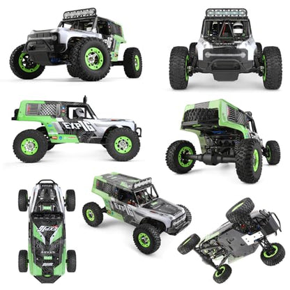 GoolRC WLtoys 124006 RC Car, 1:12 Scale Remote Control Car, 4WD 40KM/H High Speed RC Truck, 2.4GHz Off-Road RC Crawler RTR with LED Lights and 2 Batteries for Adults (Green) - color: Green