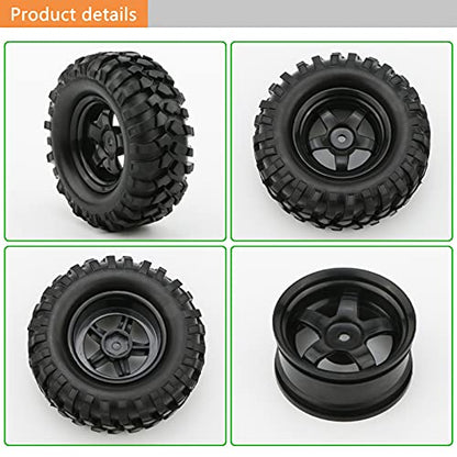 4X 1:10 RC Off-Road Car Wheel Tires, 5 Spokes Wheel Rim | 12 mm Hex, RC Parts