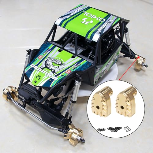 2pcs Brass Rear Drive Axle Mount, C Hub Carrier Steering Knuckle Arm Base for Axial 1/8 AXP8 GILAMON 2.2 4X4 RTR Trail Buggy Upgrades Accessories