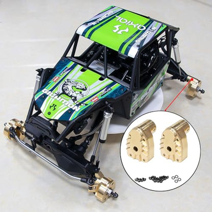 2pcs Brass Rear Drive Axle Mount, C Hub Carrier Steering Knuckle Arm Base for Axial 1/8 AXP8 GILAMON 2.2 4X4 RTR Trail Buggy Upgrades Accessories