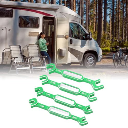 RC Car Wrench, 4PCS RC Car Repair Wrench Turnbuckle Nut Ball Joint Remover Aluminum Alloy RC Maintenance Spanner 3.0‑6.0mm for RC Car Truck - color: Green