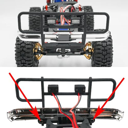 MOHERO RC Front Bumper with 2 LED Light for TRX4M K10 F150 1/18th RC Crawler Car