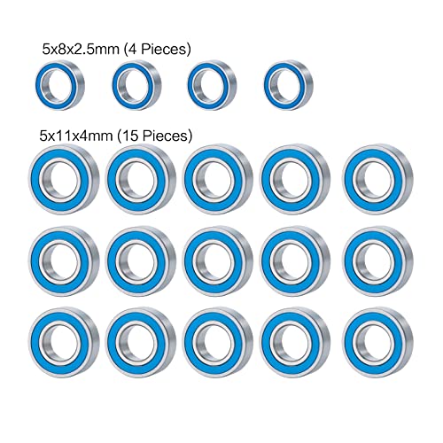 19Pcs Steel Rubber Sealed Bearing for Tra-xxas Slash Rustler Bandit | 2wd 1/10 RC Car Upgrade Parts