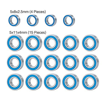19Pcs Steel Rubber Sealed Bearing for Tra-xxas Slash Rustler Bandit | 2wd 1/10 RC Car Upgrade Parts