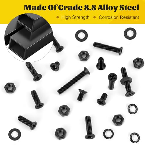 1320pcs M3 Countersunk Screws Assortment Kit, M3x4/6/8/10/12/16/20 mm Phillips Flat Head Bolts and Nut Assorted Set, Machine Screws Grade 8.8 Alloy Steel Black Zinc Plated - size: M3 1320pcs