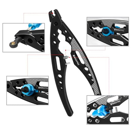 GOUPRC Aluminum Alloy Multi-Function Ball Head RC Pliers Shock Absorber Screw Pliers With Shock Absorber Wrench for 1/8 1/10 1/12 1/14 1/16 RC Car Truck(Black) - color: Black