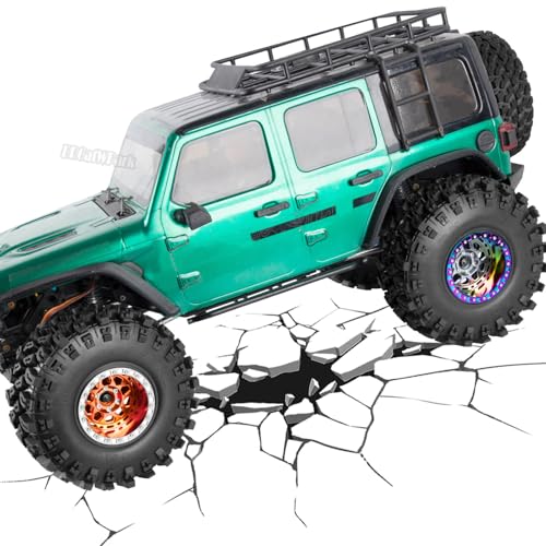 RC 2.2 Wheel Tires for 1/10 SCX10 SCX10 II 90046 SCX10 III AXI03007 SCX10 Pro TRX4 TRX6 Gen7/8 D90 VS4-10 MST CFX RC Crawler Car,4pcs Aluminum RC 2.2 in Beadlock Wheel,Orange - color: Orange - (2.2tires)