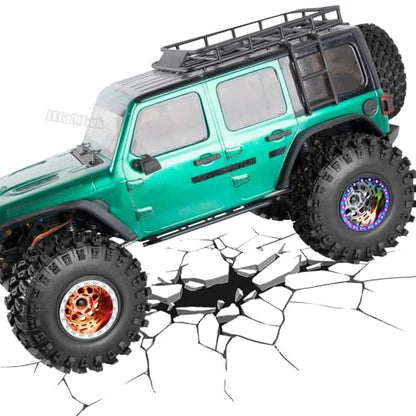 RC 2.2 Wheel Tires for 1/10 SCX10 SCX10 II 90046 SCX10 III AXI03007 SCX10 Pro TRX4 TRX6 Gen7/8 D90 VS4-10 MST CFX RC Crawler Car,4pcs Aluminum RC 2.2 in Beadlock Wheel,Orange - color: Orange - (2.2tires)
