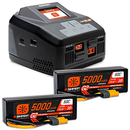 Spektrum Smart Powerstage 6S Surface Bundle: 5000mAh 3S LiPo Battery, IC5 (2) / S2100 Charger, SPMXPSS650
