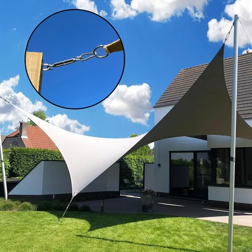 YOFIT 44 Pcs Shade Sail Hardware Kit 5 Inch Outdoor Sun Sail Accessories | 304 Stainless Steel Turnbuckles & Brackets for Triangle/Rectangle Sails, Patio Canopy Installation Hardware Set - size: 5 inch 44 pcs