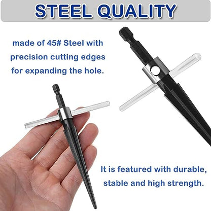 JONMON Tapered Reamer - 5-16mm Hand T Handle Straight Flute Hex Shank Construction Taper Bridge Pin Hole Handheld Reamer Drilling Tool for Chamfering, Sinking Plastic Wood Alloy Steel