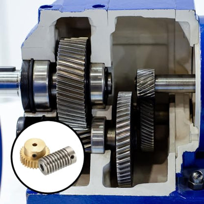 uxcell Worm Gear Set 30T 0.8 Module 1:30 Reduction Rate, Right Rotation Drive Gear Box Wheel Reduce Transmission Part (Brass Gear-4mm Bore, 1045 Steel Rod 6mm Bore) - size: Gear-4mm, Rod-6mm Bore, style: 0.8M-30T