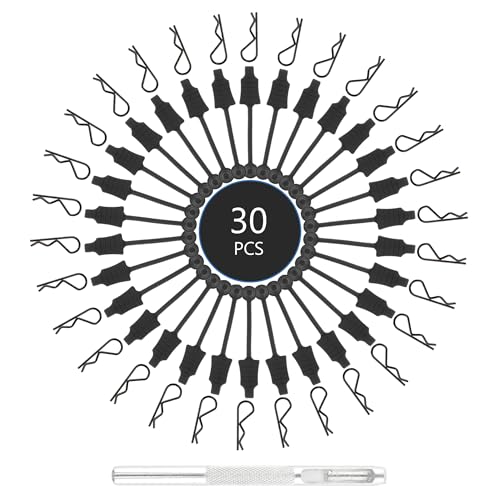 30-Pack 0.7mm RC Cars Body Clips with Pull Tabs for Universal 1/24 1/28 1/36 Scale Micro Trucks SCX24 Remote Control Trucks & 1 PCS Hole Puncher Reamer for RC Body Shell Drills Tool - color: 0.7mm