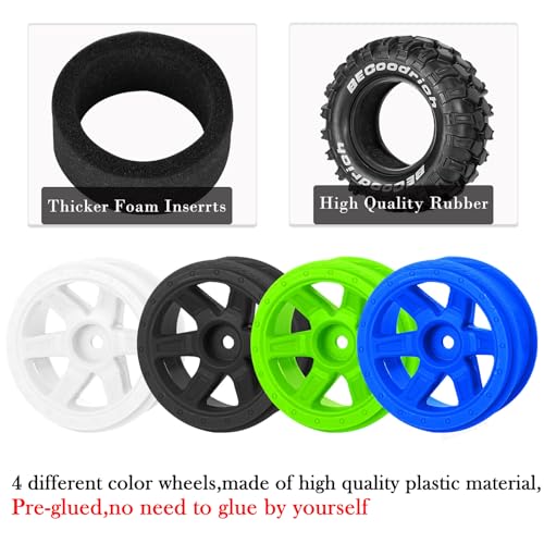 RC Wheels and Tires Off Road Monster Truck TRX E-REVO Summit HPI SAVAGEGT-2XS REDCAT Volcano-16 for 1/12 1/14 1/16 E-REVO RC 16208 16209 16210,Rc Plastic Wheels,Navy Blue - color: Navy Blue- (Rc Wheels Tires)
