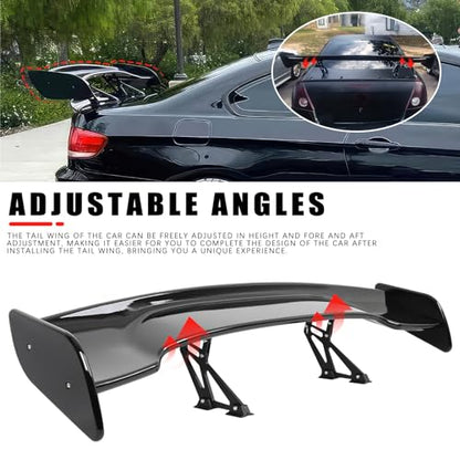 JMTBNO 57 Inch GT Wing Rear Trunk Spoiler Wing Gloss Black Compatible with Universal Car Spoiler Rear Wing Rear Trunk Spoiler GT Style Wing Spoiler Gloss Black - color: Gloss Black