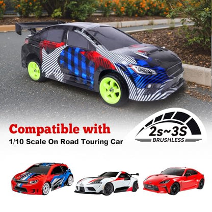 Hobbypark 4pcs-Pack 26mm Width RC Rubber Tires Plastic Wheel Rims 12mm Hub Mount for Redcat HSP 1:10th On Road Car Touring