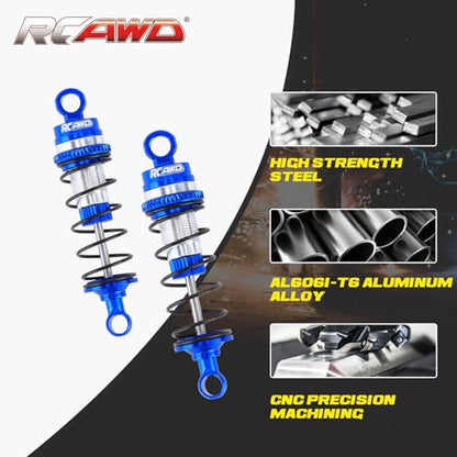 RCAWD Alloy Front Rear Shock for Losi 1/16 Mini-B 1/18 Mini-T Shocks Series Upgrades Part Blue - color: Blue