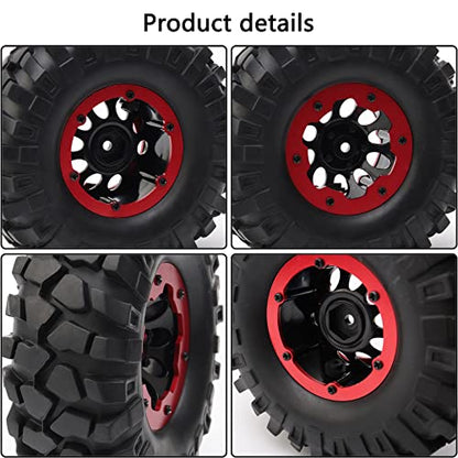 4PCS RC Tires 1.9 Crawler Tires Inflatable Plastic Beadlock Wheels and Tires for 1/10 RC Rock Crawler TRX4 SCX10 CC01 RC4WD D90 (OD 108mm)