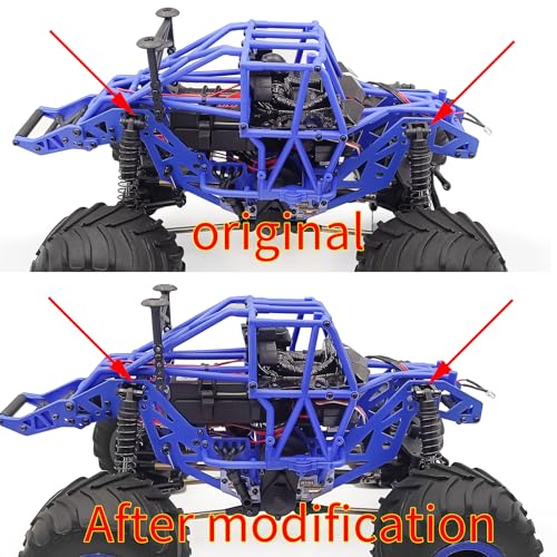 Aluminum Upper Shock & Lower Link Mount Fixed Set | For Losi 1/18 Mini LMT 4WD 4X4 Brushed Monster, RC Truck, Upgrade Parts