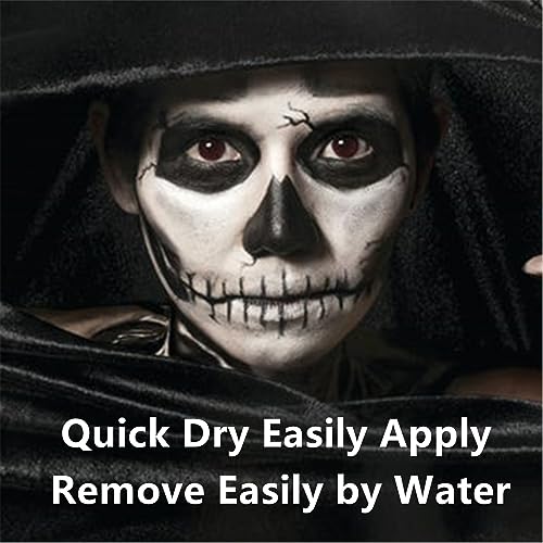 Go Ho Liquid Black Face Body Paint(2.1 oz),Black Makeup Water Based Face Paint and Body Paint for Airbrush Makeup Special FX, Cosplay, and Halloween Make up - color: Black