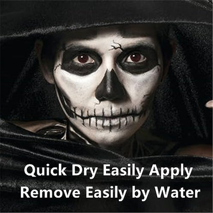 Go Ho Liquid Black Face Body Paint(2.1 oz),Black Makeup Water Based Face Paint and Body Paint for Airbrush Makeup Special FX, Cosplay, and Halloween Make up - color: Black