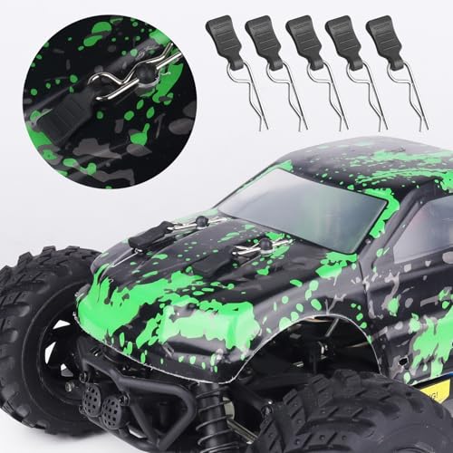 HobbyPark 50pcs Universal 1/16 1/18 RC Body Clips with Pull Tabs RC Car R Pins Small for SCX24 Traxxas TRX4M Redcat HPI Himoto HSP Exceed Truck Buggy Shell Replacement Parts - size: 1.0mm Rod Silver Clips and Tabs