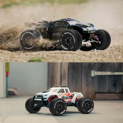 12mm/14mm/17mm Hex RC Wheels and Tires RC Truck Tires RC Car Wheels 1/10 Scale Tyres Hex Detachable Replacement RC Car Tires for Arrma Senton Tires Slash Tires Axial Redcat Rc4wd Fury (Black C) - color: Black