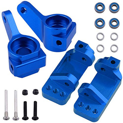 Hobbypark Aluminum Caster Blocks C-Hubs & Steering Blocks Knuckles for Traxxas 1/10 2WD Slash, Rustler, Stampede, Nitro Slash, Replace 3632 3736 (Navy Blue) - color: Navy Blue