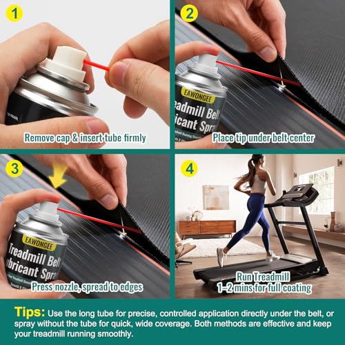 EAWONGEE Treadmill Belt Lubricant Spray 7.2oz | Precision applicator tube, heat-resistant, no disassembly needed, for treadmill, elliptical, exercise bike, fitness belts - size: 1 Pack
