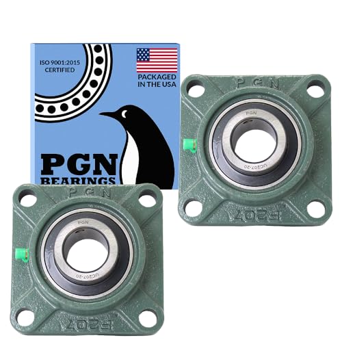 PGN UCF207-20 (2 Pack) Square Flange Bearing 1-1/4" Bore - size: 2, style: UCF207-20