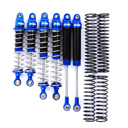 RCAWD Aluminum Shock Absorbers with Spare Springs Front Rear 6pcs for Losi 1/10 Baja Rey Hammer Rey U4 Upgrade Parts (Dark Blue) - color: dark blue