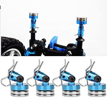 Magnetic Body Mount Kit, Invisible Magnetic Shell Post Mounting Set for SCX10 4W D HSP 1 10 RC Car, Aluminum Alloy Body Post with Slotting Design (Blue) - color: Blue