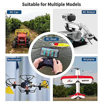 Radiolink T8S 8 Channels 2.4GHz RC Transmitter and Receiver R8EF+R4FGM RX, Remote and Controller Built-in Rechargeable Battery for Quad/Airplane/Car/Boat and More (Mode 2 Left Hand)