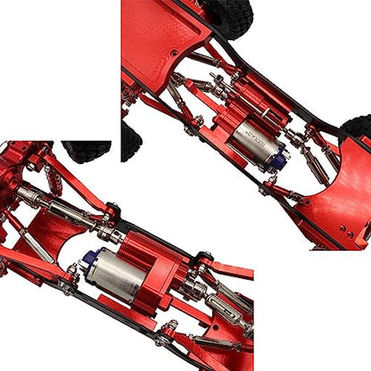 2nd Gear Gearbox Speed Change Gear Box with 370 Brushed Motor, Third Generation Metal Wave Box, for 1/16 WPL C24 C34 C44 C54 B16 B36 MN D90 MN40 MN45 MN77 MN99 MN99s RC Car (Red) - color: Red