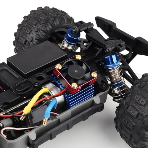 30mm RC Cooling Fan Kit Heatsink for 540 550 Brushed Brushless Motor ESC Aluminum Case (Black&Red) - color: Black&Red