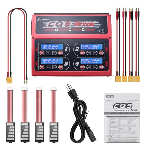 100Wx4/10Ax4 RC LiPo Charger Discharger 4CH Intelligent LiPo Balance Charger for LiPo LiIon LiHV Life NiMH NiCd Pb BatteriesRC CHARGER (CQ3)