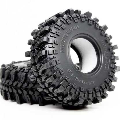 HOBBYSOUL 2pcs 1.0 Tires 61 * 22.4mm Soft Sticky Mud Crawler Tyre For RC 1/18 TRX4M 1/24 SCX24 AX24 FCX24 Enduro24 Upgrades, (2-Pack)