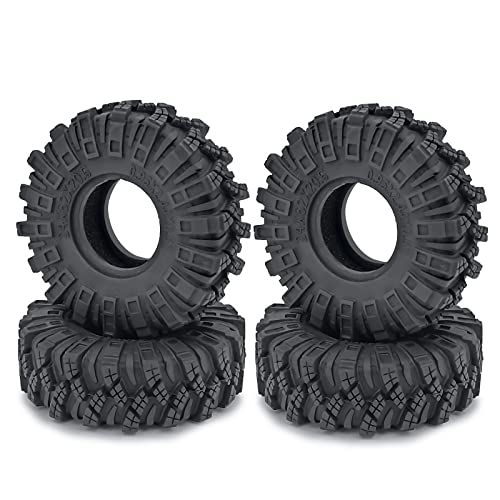 MOHERO 4PCS 1.0" Mud Grappler Rubber Tyre 1.0 Wheel Tires 62 * 22MM for Axial SCX24 90081 AXI00001 002 004 005 006 RC Crawler Car (C Style) - color: A-c Style