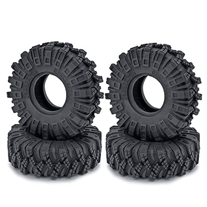 MOHERO 4PCS 1.0" Mud Grappler Rubber Tyre 1.0 Wheel Tires 62 * 22MM for Axial SCX24 90081 AXI00001 002 004 005 006 RC Crawler Car (C Style) - color: A-c Style