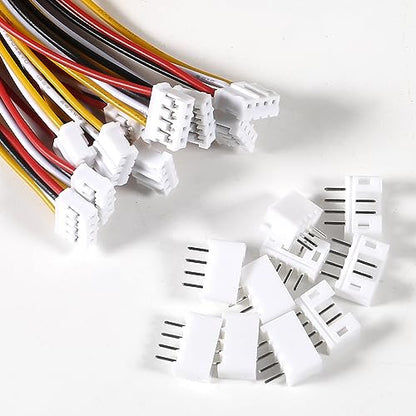 Alinan 20pcs Jst 2.0 Ph 4 Pin Connector Plug, Included 10pcs Mini 4 Pin Jst Ph2.0 26AWG Female Connector Plug with 300mm Cable Wire and 10pcs Micro Jst Ph2.0mm 4Pin Male Connector Plug - color: 4Pin 26AWG 300mm Cable