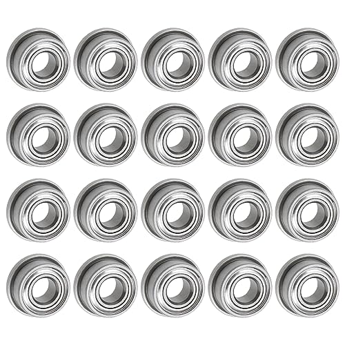 uxcell F684ZZ Flanged Ball Bearing 4x9x4mm Double Shielded Chrome Steel Flange Bearings, 20pcs - size: 4x9x4mm