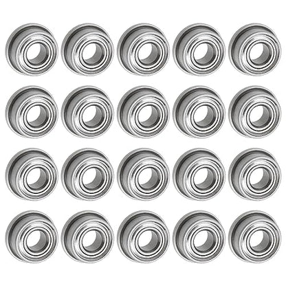 uxcell F684ZZ Flanged Ball Bearing 4x9x4mm Double Shielded Chrome Steel Flange Bearings, 20pcs - size: 4x9x4mm