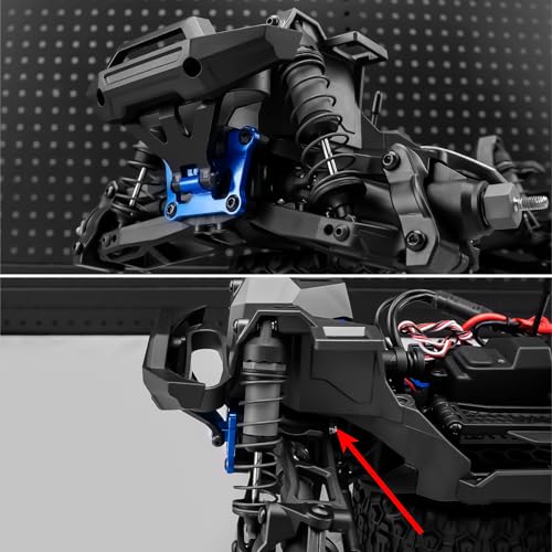 Aluminum Front Bulkhead Mount Strengthenfor Tra-xxas 1/16 Mini Maxx | 4WD RTR Brushless Monster Truck Upgrades Blue Front Bumper Support Mount - color: Blue
